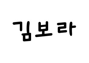 KPOP idol Cherry Bullet  보라 (Kim Bo-ra, Bo Ra) Printable Hangul name fan sign, fanboard resources for light sticks Normal