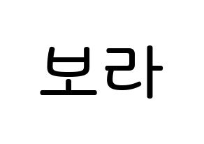 KPOP idol Cherry Bullet  보라 (Kim Bo-ra, Bo Ra) Printable Hangul name Fansign Fanboard resources for concert Normal