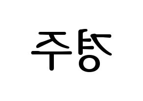 KPOP idol Cherry Bullet  미래 (Kim Kyung-joo, Mi Rae) Printable Hangul name fan sign, fanboard resources for LED Reversed