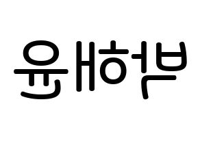 KPOP idol Cherry Bullet  해윤 (Park Hae-yoon, Hae Yoon) Printable Hangul name Fansign Fanboard resources for concert Reversed