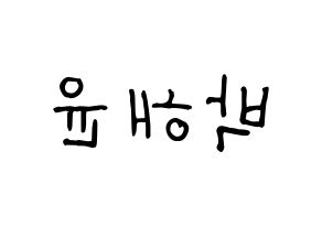 KPOP idol Cherry Bullet  해윤 (Park Hae-yoon, Hae Yoon) Printable Hangul name fan sign, fanboard resources for light sticks Reversed