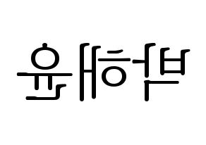 KPOP idol Cherry Bullet  해윤 (Park Hae-yoon, Hae Yoon) Printable Hangul name fan sign & fan board resources Reversed