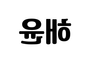 KPOP idol Cherry Bullet  해윤 (Park Hae-yoon, Hae Yoon) Printable Hangul name fan sign, fanboard resources for light sticks Reversed