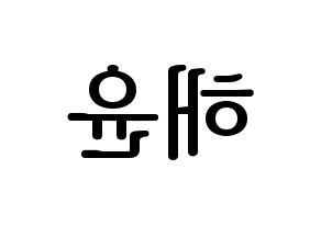 KPOP idol Cherry Bullet  해윤 (Park Hae-yoon, Hae Yoon) Printable Hangul name fan sign, fanboard resources for LED Reversed
