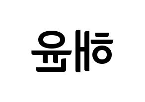 KPOP idol Cherry Bullet  해윤 (Park Hae-yoon, Hae Yoon) Printable Hangul name fan sign, fanboard resources for concert Reversed