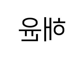 KPOP idol Cherry Bullet  해윤 (Park Hae-yoon, Hae Yoon) Printable Hangul name fan sign, fanboard resources for LED Reversed