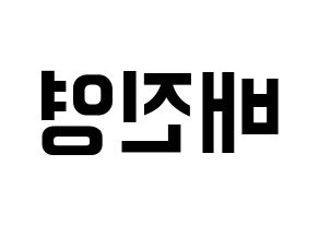KPOP idol CIX  배진영 (Bae Jin-young, Jinyoung) Printable Hangul name fan sign, fanboard resources for concert Reversed