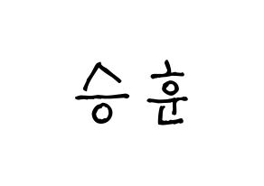 KPOP idol CIX  김승훈 (Kim Seung-hun, Seunghun) Printable Hangul name fan sign, fanboard resources for light sticks Normal