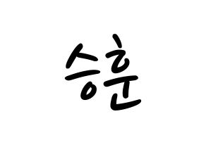KPOP idol CIX  김승훈 (Kim Seung-hun, Seunghun) Printable Hangul name fan sign, fanboard resources for LED Normal