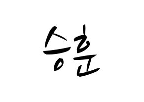 KPOP idol CIX  김승훈 (Kim Seung-hun, Seunghun) Printable Hangul name fan sign, fanboard resources for concert Normal