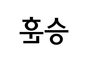 KPOP idol CIX  김승훈 (Kim Seung-hun, Seunghun) Printable Hangul name Fansign Fanboard resources for concert Reversed