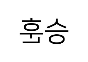 KPOP idol CIX  김승훈 (Kim Seung-hun, Seunghun) Printable Hangul name fan sign, fanboard resources for LED Reversed