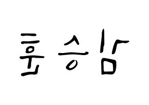 KPOP idol CIX  김승훈 (Kim Seung-hun, Seunghun) Printable Hangul name fan sign, fanboard resources for LED Reversed