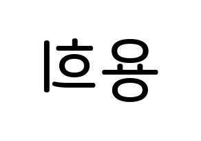 KPOP idol CIX  용희 (Kim Yong-hee, Yonghee) Printable Hangul name Fansign Fanboard resources for concert Reversed