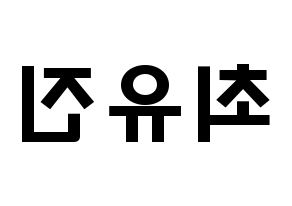 KPOP idol CLC  최유진 (Choi Yu-jin, Yujin) Printable Hangul name fan sign & fan board resources Reversed