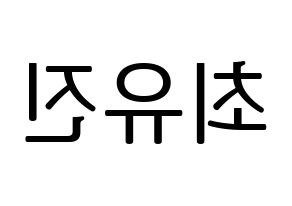 KPOP idol CLC  최유진 (Choi Yu-jin, Yujin) Printable Hangul name fan sign, fanboard resources for LED Reversed