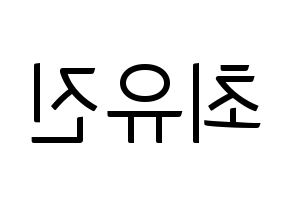 KPOP idol CLC  최유진 (Choi Yu-jin, Yujin) Printable Hangul name fan sign, fanboard resources for light sticks Reversed