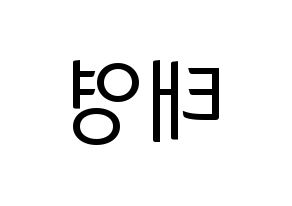KPOP idol CRAVITY  태영 (Kim Tae-young, Taeyoung) Printable Hangul name fan sign, fanboard resources for light sticks Reversed