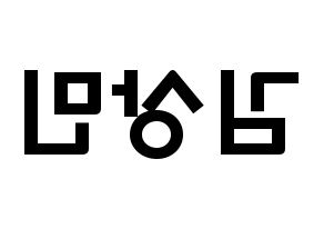 KPOP idol CROSS GENE  상민 (Kim Sang-min, Sangmin) Printable Hangul name fan sign & fan board resources Reversed