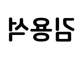 KPOP idol CROSS GENE  용석 (Kim Yong-seok, Yongseok) Printable Hangul name fan sign, fanboard resources for concert Reversed