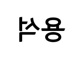 KPOP idol CROSS GENE  용석 (Kim Yong-seok, Yongseok) Printable Hangul name fan sign, fanboard resources for concert Reversed