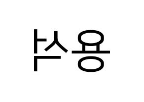 KPOP idol CROSS GENE  용석 (Kim Yong-seok, Yongseok) Printable Hangul name fan sign, fanboard resources for LED Reversed
