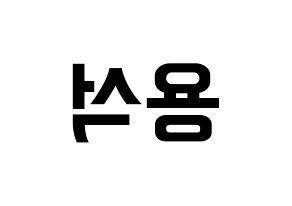 KPOP idol CROSS GENE  용석 (Kim Yong-seok, Yongseok) Printable Hangul name fan sign, fanboard resources for concert Reversed