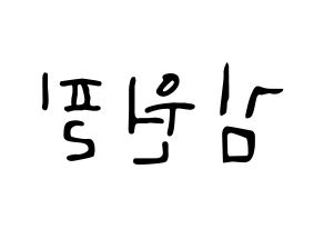 KPOP idol DAY6  원필 (Kim Won-pil, Wonpil) Printable Hangul name fan sign, fanboard resources for LED Reversed