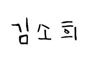 KPOP idol ELRIS  소희 (Kim So-hee, Sohee) Printable Hangul name fan sign, fanboard resources for LED Normal
