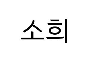 KPOP idol ELRIS  소희 (Kim So-hee, Sohee) Printable Hangul name fan sign, fanboard resources for light sticks Normal