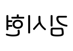 KPOP idol Everglow  시현 (Kim Si-hyeon, Sihyeon) Printable Hangul name Fansign Fanboard resources for concert Reversed