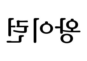 KPOP idol Everglow  이런 (Wang Yi-ren, Yiren) Printable Hangul name fan sign, fanboard resources for LED Reversed