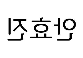 KPOP idol EXID  엘리 (Ahn Hyo-jin, LE) Printable Hangul name fan sign, fanboard resources for LED Reversed