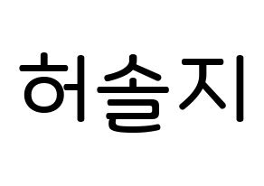 KPOP idol EXID  솔지 (Heo Sol-ji, Solji) Printable Hangul name Fansign Fanboard resources for concert Normal