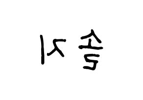 KPOP idol EXID  솔지 (Heo Sol-ji, Solji) Printable Hangul name fan sign, fanboard resources for concert Reversed