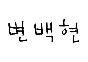 KPOP idol EXO  백현 (Byun Baek-hyun, Baekhyun) Printable Hangul name Fansign Fanboard resources for concert Normal