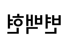 KPOP idol EXO  백현 (Byun Baek-hyun, Baekhyun) Printable Hangul name Fansign Fanboard resources for concert Reversed