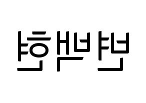KPOP idol EXO  백현 (Byun Baek-hyun, Baekhyun) Printable Hangul name fan sign, fanboard resources for light sticks Reversed
