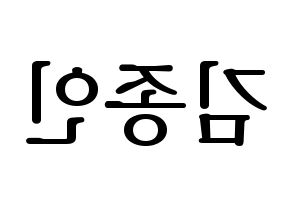 KPOP idol EXO  카이 (Kim Jong-in, Kai) Printable Hangul name fan sign, fanboard resources for LED Reversed