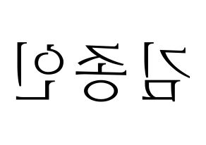 KPOP idol EXO  카이 (Kim Jong-in, Kai) Printable Hangul name fan sign & fan board resources Reversed