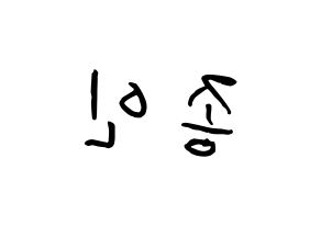 KPOP idol EXO  카이 (Kim Jong-in, Kai) Printable Hangul name fan sign, fanboard resources for concert Reversed