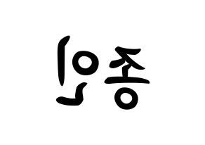 KPOP idol EXO  카이 (Kim Jong-in, Kai) Printable Hangul name fan sign, fanboard resources for concert Reversed