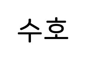 KPOP idol EXO  수호 (Kim Jun-myeon, Suho) Printable Hangul name Fansign Fanboard resources for concert Normal
