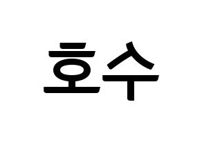 KPOP idol EXO  수호 (Kim Jun-myeon, Suho) Printable Hangul name fan sign, fanboard resources for concert Reversed