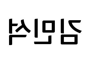 KPOP idol EXO  시우민 (Kim Min-seok, Xiumin) Printable Hangul name fan sign, fanboard resources for concert Reversed