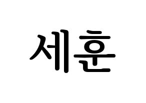 KPOP idol EXO  세훈 (Oh Se-hun, Sehun) Printable Hangul name fan sign, fanboard resources for LED Normal