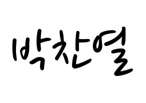 KPOP idol EXO  찬열 (Park Chan-yeol, Chanyeol) Printable Hangul name fan sign, fanboard resources for LED Normal