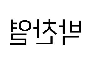 KPOP idol EXO  찬열 (Park Chan-yeol, Chanyeol) Printable Hangul name fan sign, fanboard resources for LED Reversed