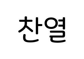 KPOP idol EXO  찬열 (Park Chan-yeol, Chanyeol) Printable Hangul name Fansign Fanboard resources for concert Normal