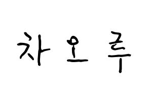 KPOP idol FIESTAR  차오루 (Cao Lu, Cao Lu) Printable Hangul name fan sign, fanboard resources for concert Normal